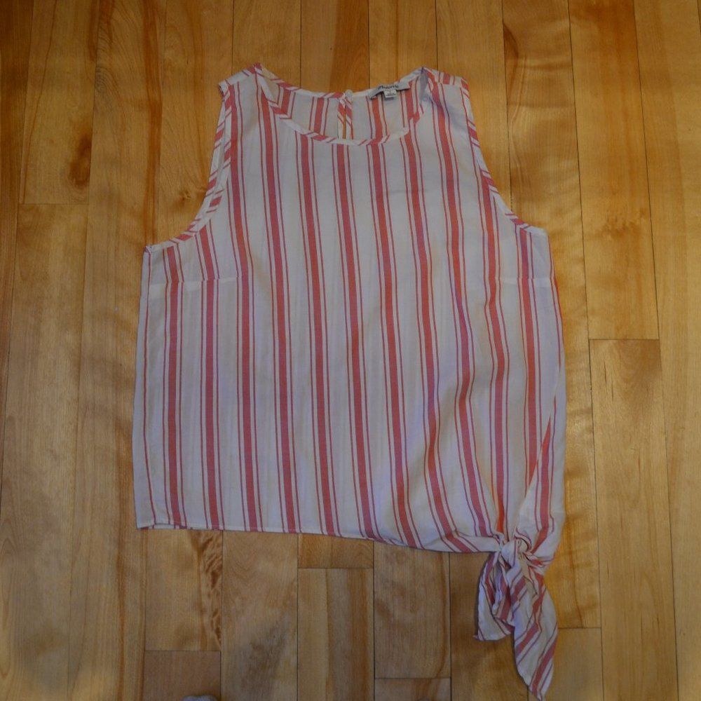 Madewell Size S Red and White Striped Tank Top